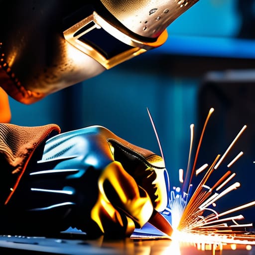 Welder putting the torch down for precision.