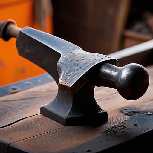 Blacksmith working on anvil, Respect the Iron.