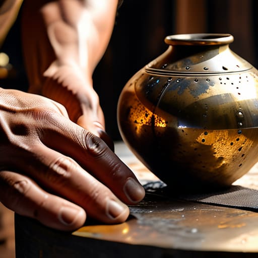 Hand-polishing brass for The Final Polish.