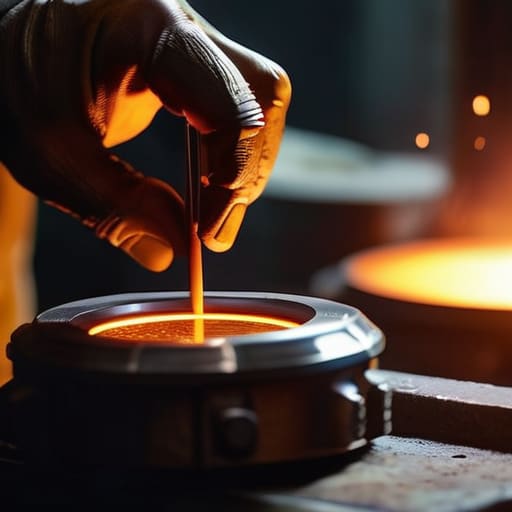 Precision metal casting during The Final Pour.