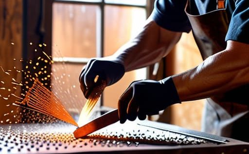 Crafting unique decorative metal art pieces.