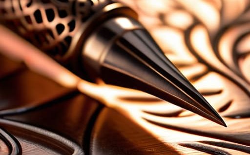 Demonstrating various metal etching techniques.