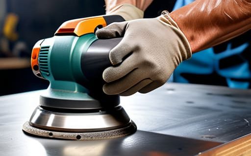 Professional metal surface preparation for finishing.