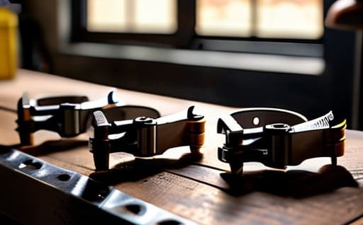 Various types of professional metalwork clamps.