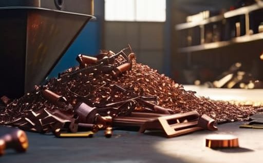 Efficient metalwork scrap management in workshop.