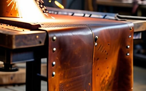 Durable protective metalworking aprons for workers.