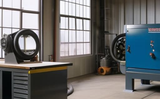 Professional sandblasting setup for industrial cleaning.
