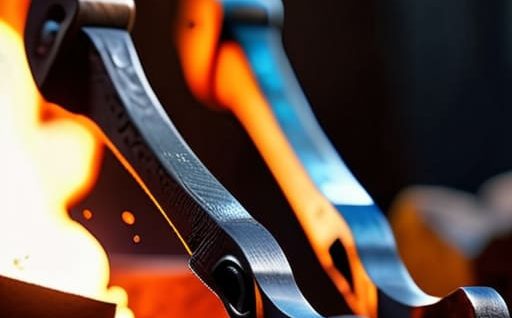 Selecting various tongs for blacksmithing.