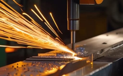 Technician operating a metal lathe.
