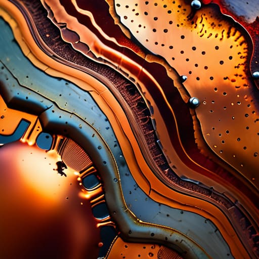 The chemical reaction of copper and oxygen.