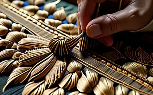 Cleaning and preserving historical textile artifacts.