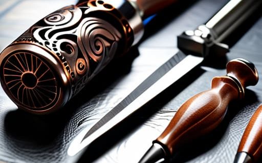 Assorted professional engraving tools for metalwork.