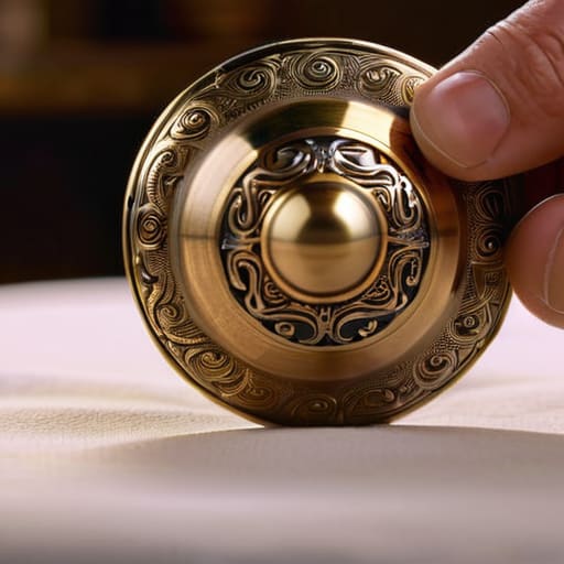 Polishing brass ornaments with patience and precision.