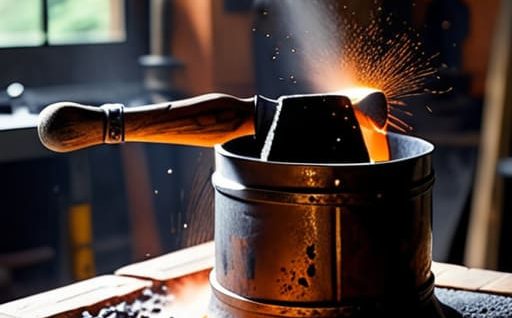 Essential tools for beginning blacksmithing projects.