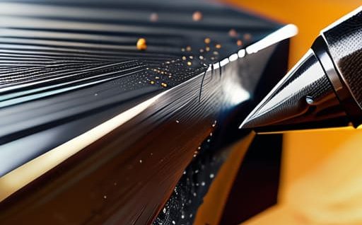 Professional metal tool sharpening process.