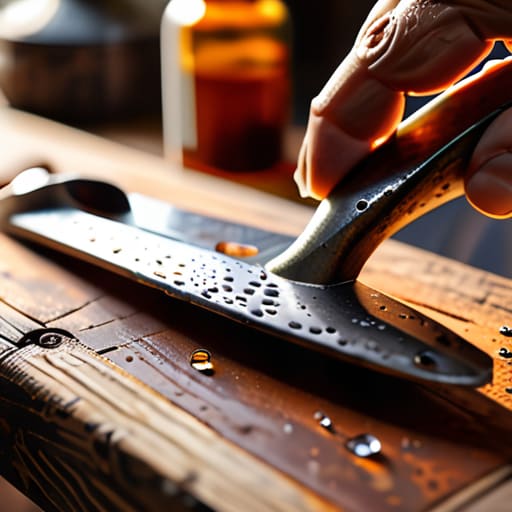 Applying oil for The Final Polish.