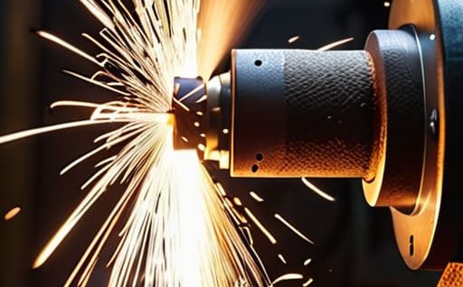 Worker demonstrating proper bench grinder use.