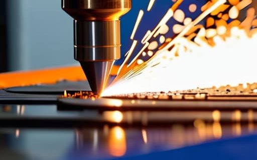 Professional worker demonstrating plasma cutter usage.